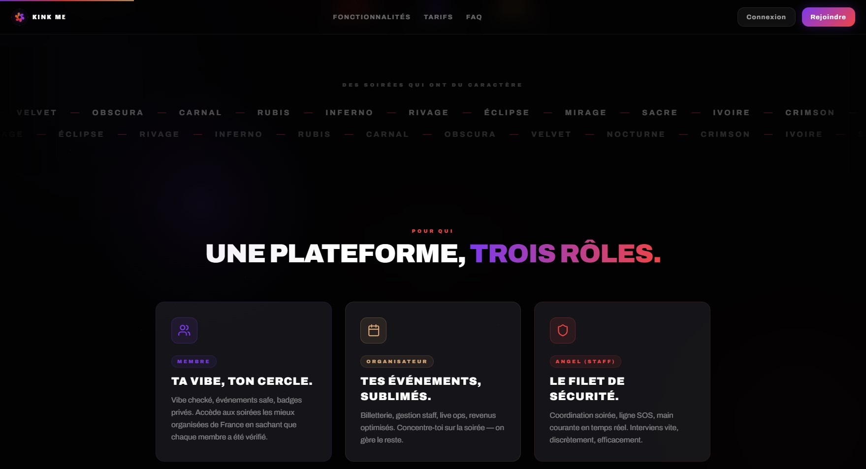 Aperçu du site KinkMeApp