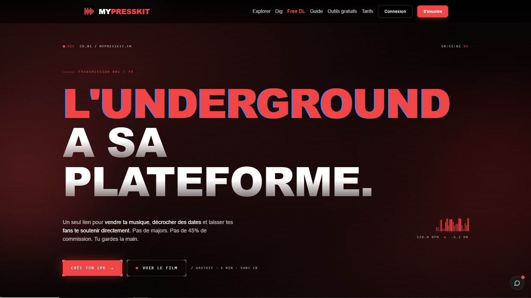 Aperçu du site MyPressKit